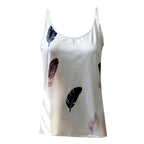 JuliaFashion - U-Neck Plumage Printed Cami Tops