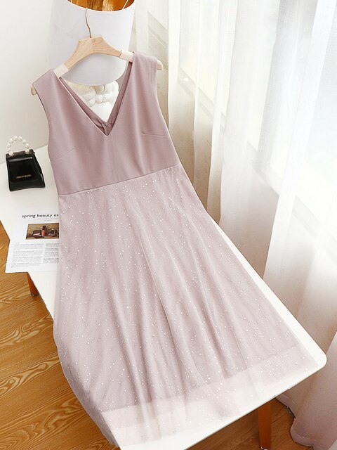 JuliaFashion-Chubby Half Sleeve V-Neck Elegant Party Dresses