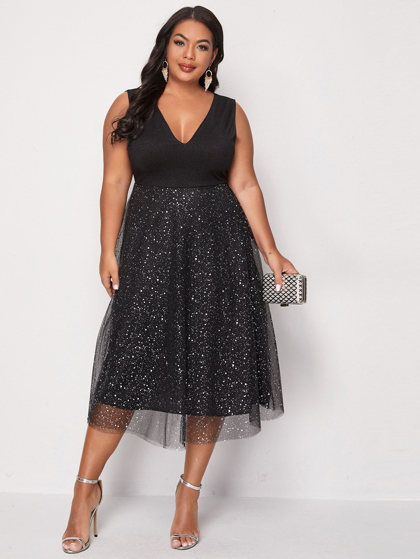 JuliaFashion-Chubby Half Sleeve V-Neck Elegant Party Dresses