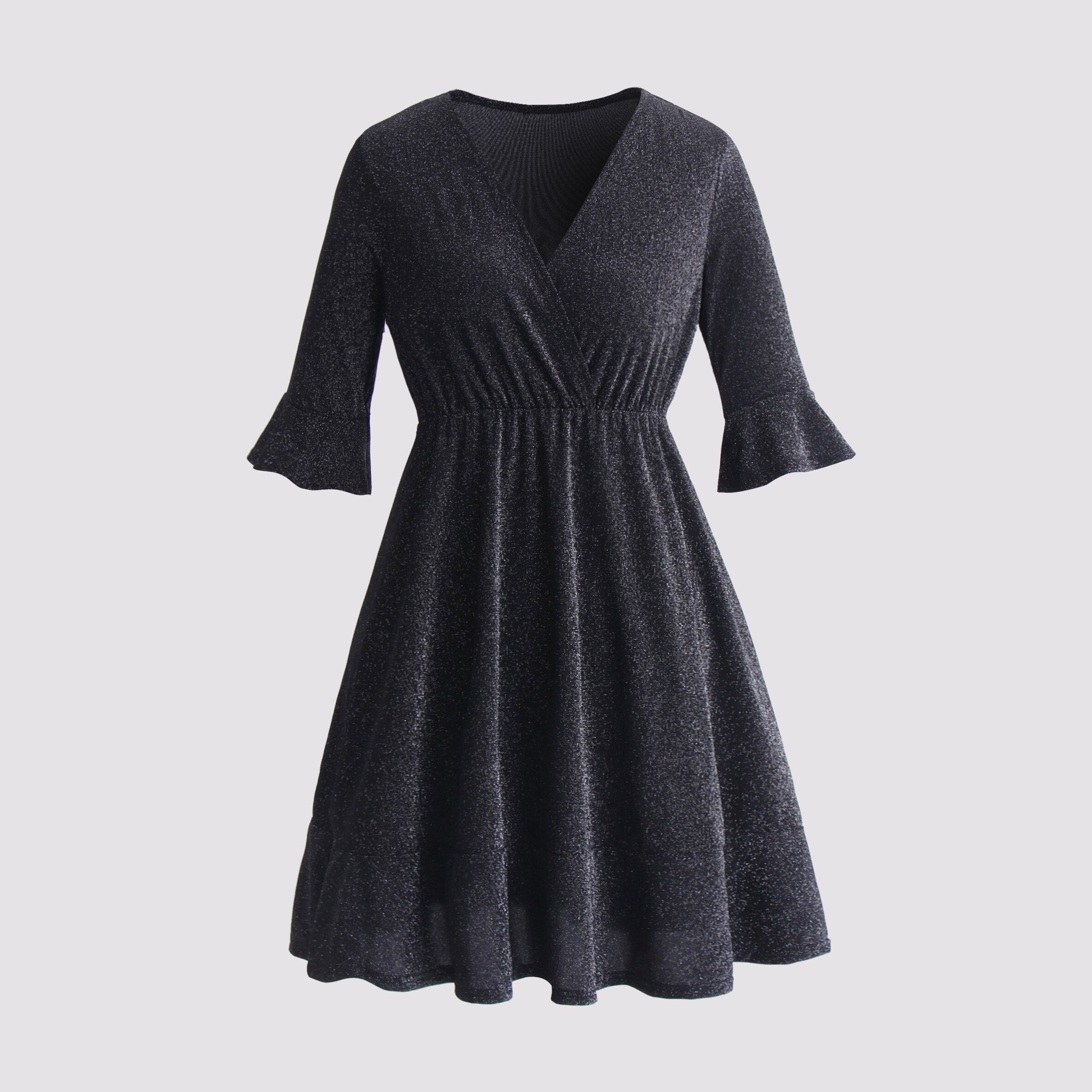 JuliaFashion - 2024 V-Neck Wine Red Elegant Evening Party Wear Dresses