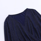 JuliaFashion - Sexy Curve V-Neck Long Sleeve Evening Party Dress