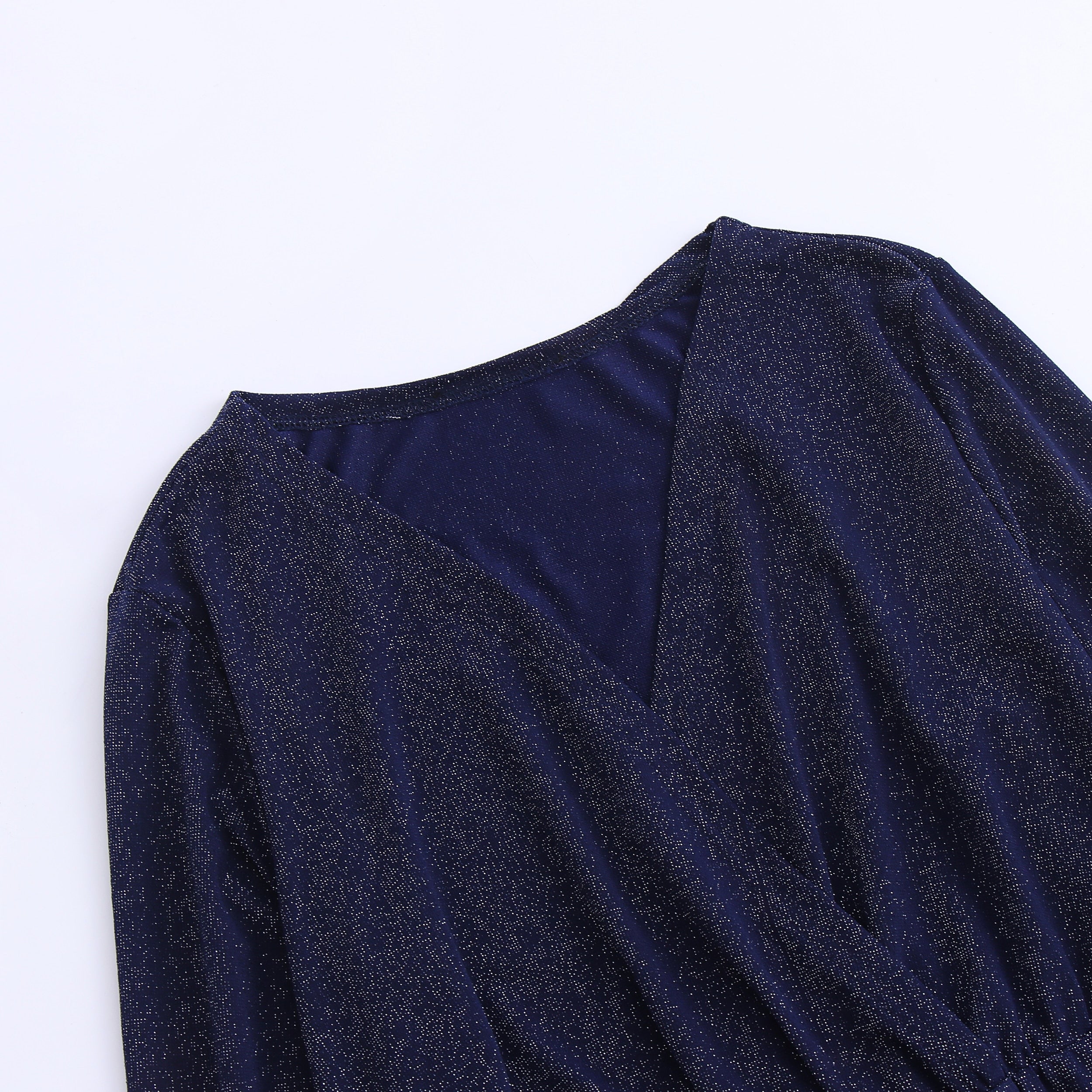 JuliaFashion - Sexy Curve V-Neck Long Sleeve Evening Party Dress