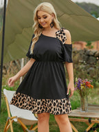 JuliaFashion-Plus Size Leopard Print Elegant Dresses
