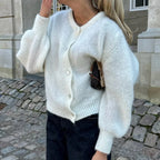 Preppy Y2K Vintage Solid Color Button-Down Knitwear Cardigan