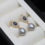 JuliaFashion-Gold-Plated Freshwater Pearl Drop Earrings