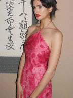 Rose Halter Neck Midi Dress