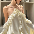 Rose Ruffled Mini Dress