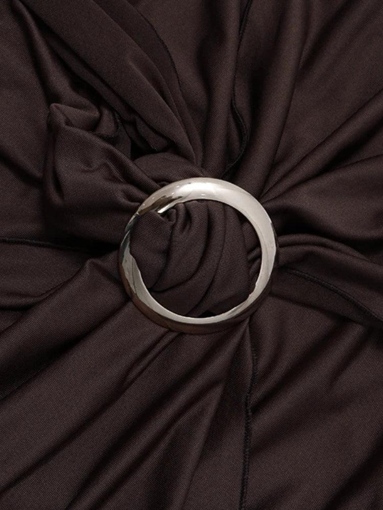 Ruched Halter Neck Mini Dress