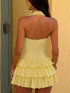 Ruffled Halter Mini Dress