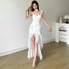 Ruffled Mullet Mini Dress