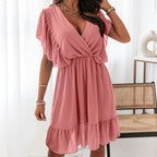 JuliaFashion - Sexy Sleeveless Ruffles Chiffon Dress