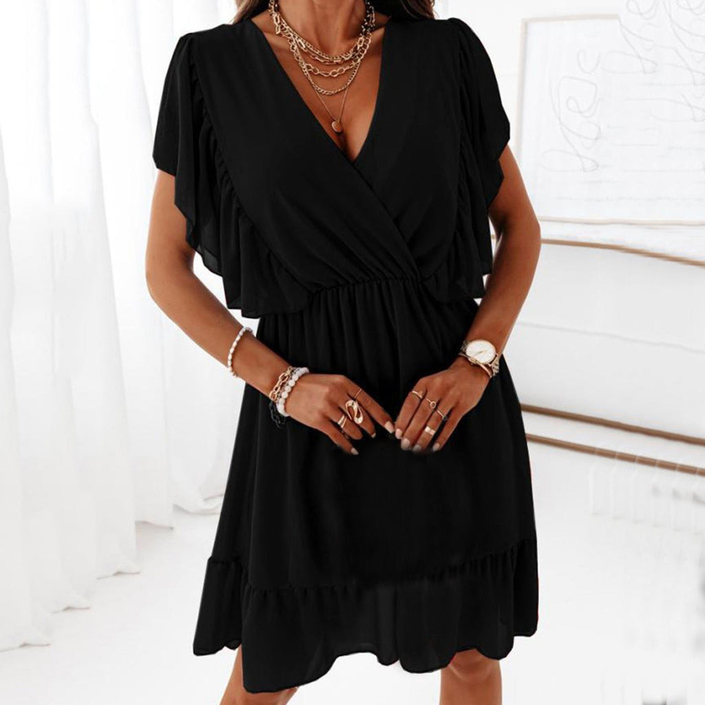 JuliaFashion - Sexy Sleeveless Ruffles Chiffon Dress