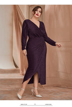 JuliaFashion-Glitter Fitted Deep V-Neck Front Fork Party Dresses