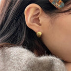 JuliaFashion - 2024 Sea Shell Conch Stud Earrings