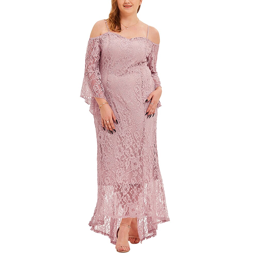 JuliaFashion - 2024 Sexy Off-Shoulder Sling Lace Loose Elegant Dresses