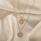 JuliaFashion-Multilayer Heart Pendant Necklace