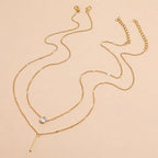 JuliaFashion-Crystal Geometric Multilayered Necklace