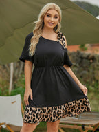 JuliaFashion-Plus Size Leopard Print Elegant Dresses