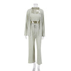 JuliaFashion-Knitted Casual Long Sleeve Pajama Set