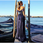 JuliaFashion - 2024  Solid Sequins Strapless Slim Split Dress