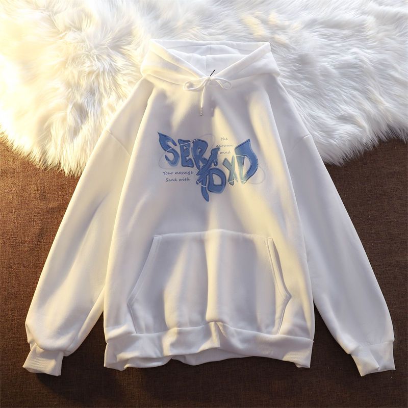 JuliaFashion - 2024 Simple Letters Versatile Premium Design Hooded Pullover