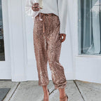 JuliaFashion - Shining Sequin Mid Waist Club Pants