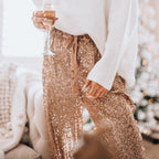 JuliaFashion - Shining Sequin Mid Waist Club Pants
