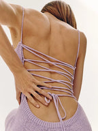 Julia Fashion - Sexy Beachwear Strapless Backless Lace Up Mini Dress