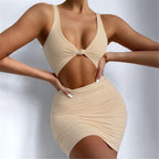 JuliaFashion - Sexy Stretchy Sleeveless Backless Cutout Dress