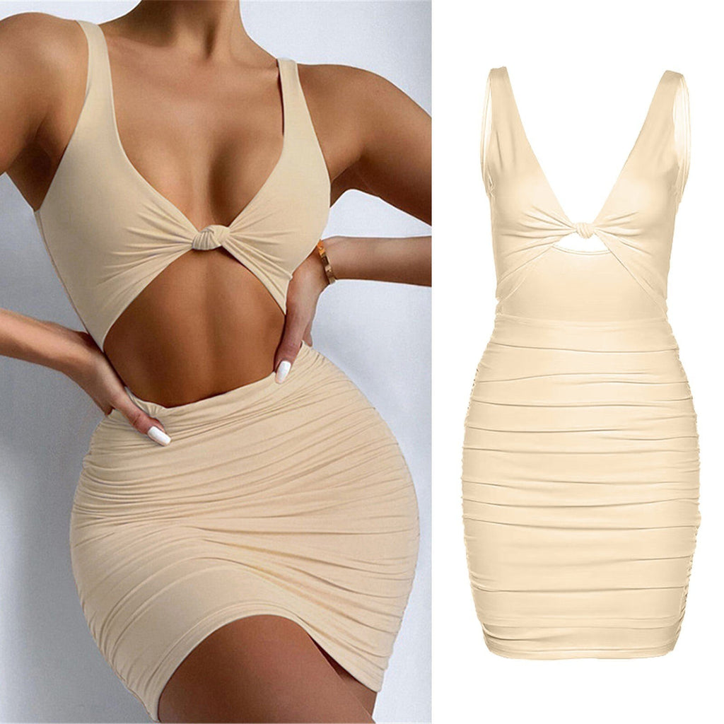 JuliaFashion - Sexy Stretchy Sleeveless Backless Cutout Dress