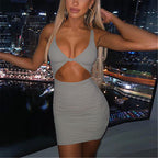 JuliaFashion - Sexy Stretchy Sleeveless Backless Cutout Dress