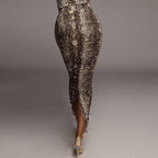 JuliaFashion-Leopard Print Bodycon Pencil Skirt