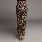 JuliaFashion-Leopard Print Bodycon Pencil Skirt