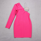 JuliaFashion - 2024 Sexy Luxury Diamonds Straps Bra Club Dresses