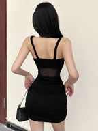 Sheer Bodice Mini Dress