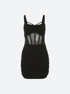 Sheer Bodice Mini Dress