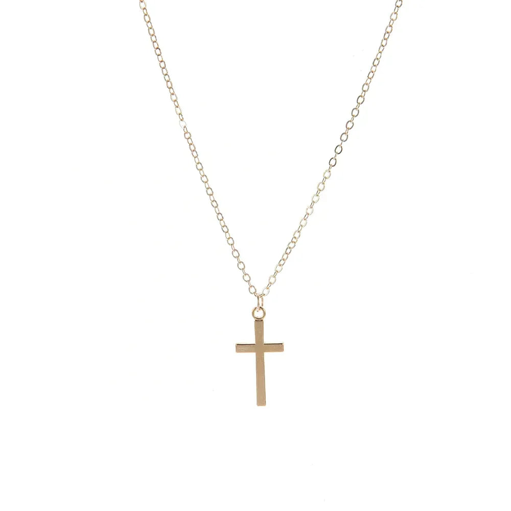 JuliaFashion - 2024 Simple Gold Cross Pendant Necklace