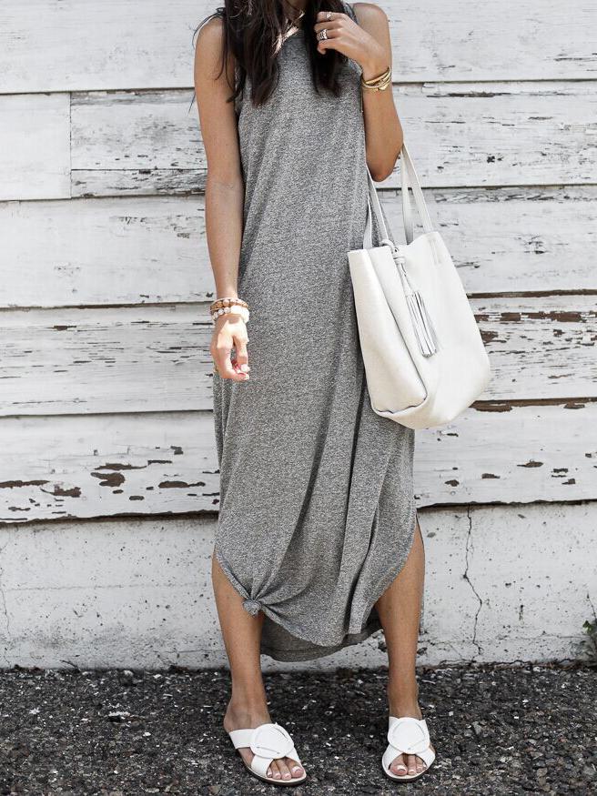 JuliaFashion - Simple As Can Be Seamless Midi Dress