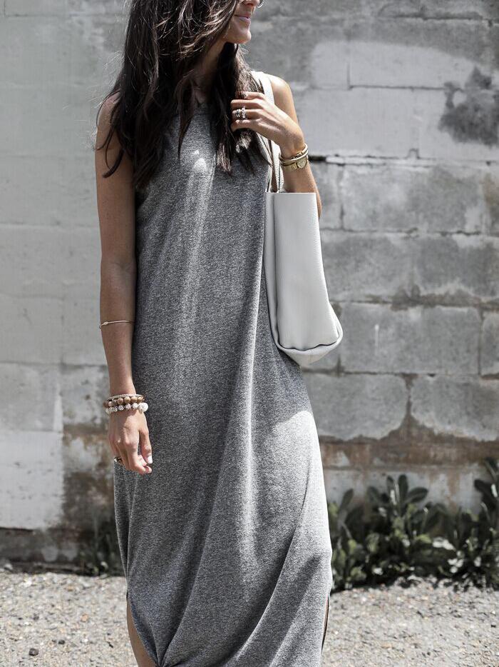 JuliaFashion - Simple As Can Be Seamless Midi Dress