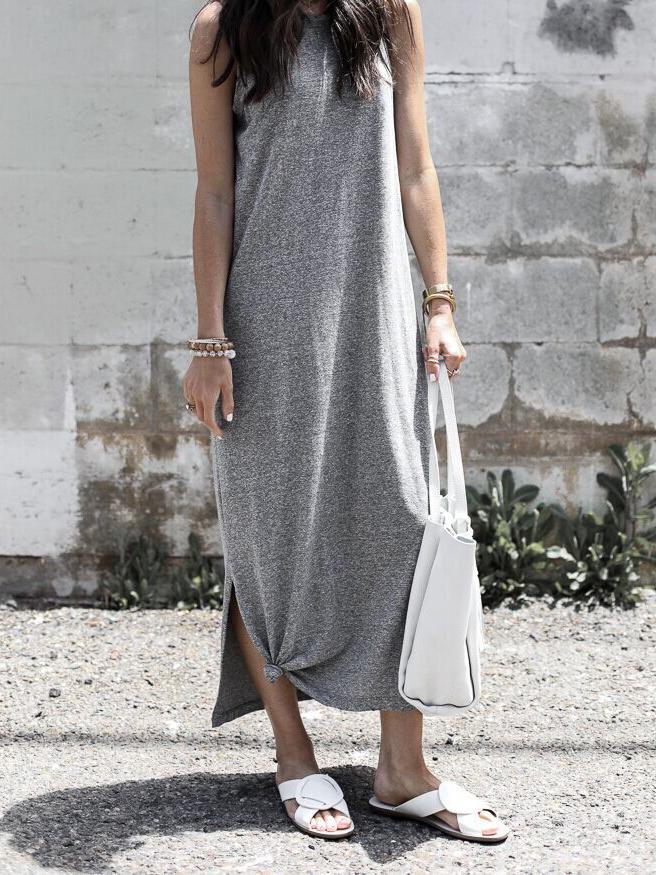 JuliaFashion - Simple As Can Be Seamless Midi Dress