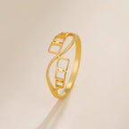 JuliaFashion-Geometric Gold Color Stainless Steel Ring