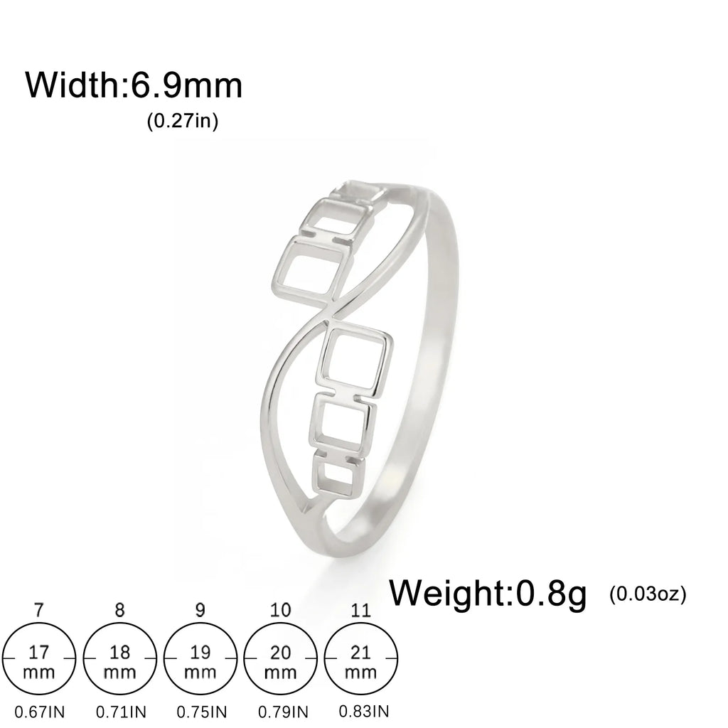 JuliaFashion-Geometric Gold Color Stainless Steel Ring