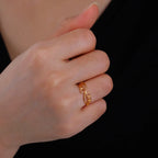 JuliaFashion-Geometric Gold Color Stainless Steel Ring