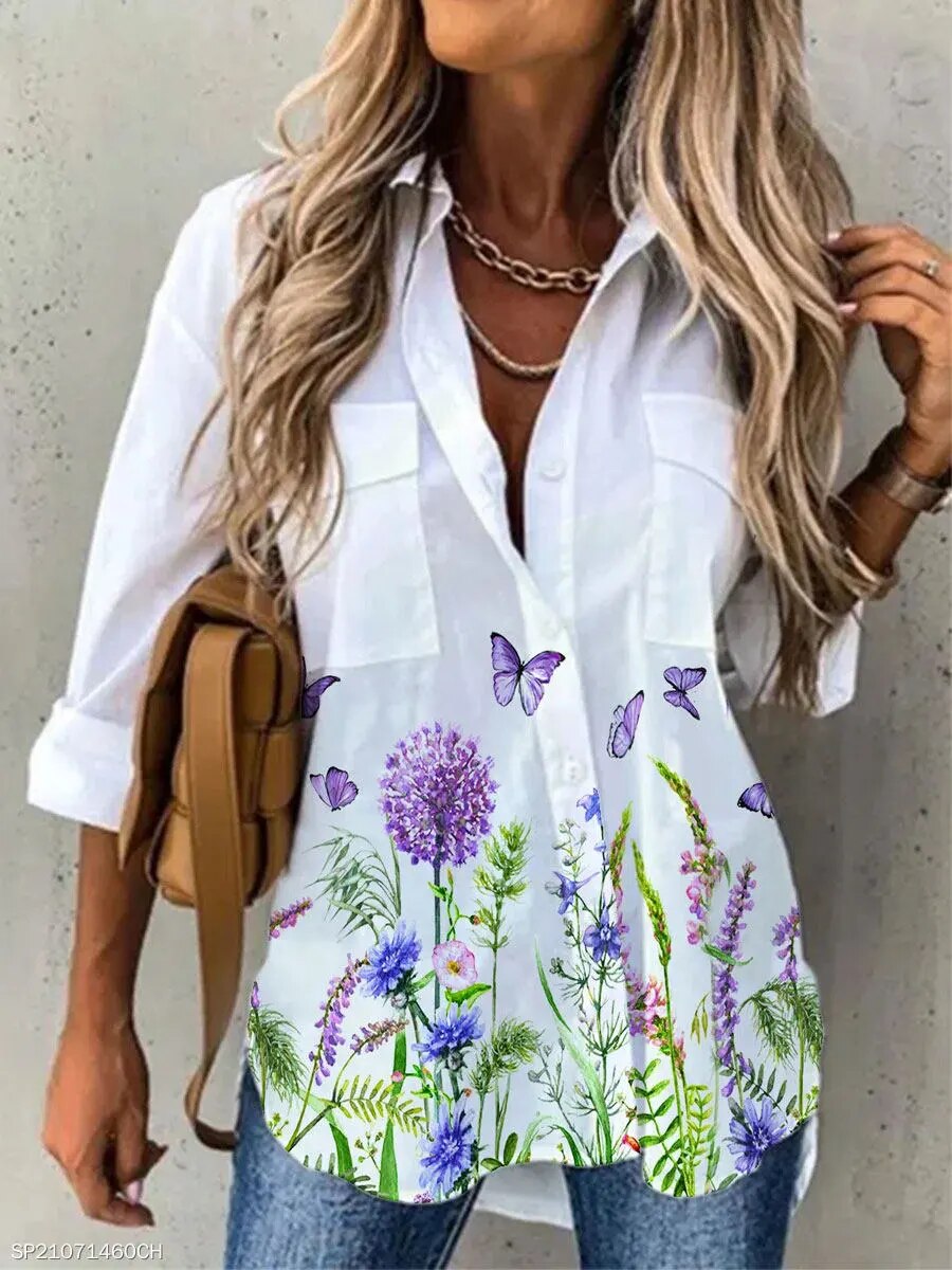 JuliaFashion-Loose Large Size Women's Shirt