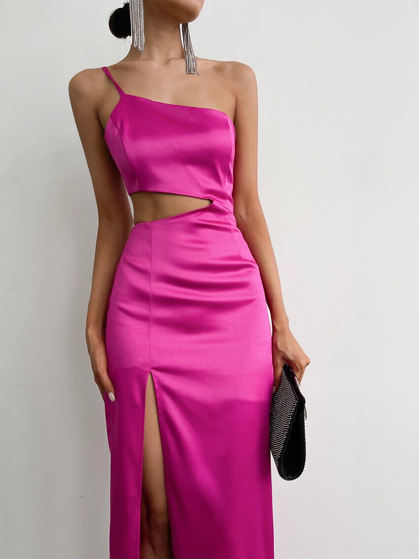 JuliaFashion-Elegant High Waist Tassel Cut Out Maxi Dress