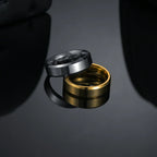 JuliaFashion-Custom Engraved Stainless Steel Black Ring