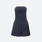 Striped Strapless Mini Dress