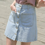 JuliaFashion - Simple All-match Korean Fashion Denim Skirt