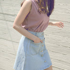 JuliaFashion - Simple All-match Korean Fashion Denim Skirt