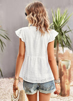 JuliaFashion - 2024 Sweet Mesh Lace Top Blouses
